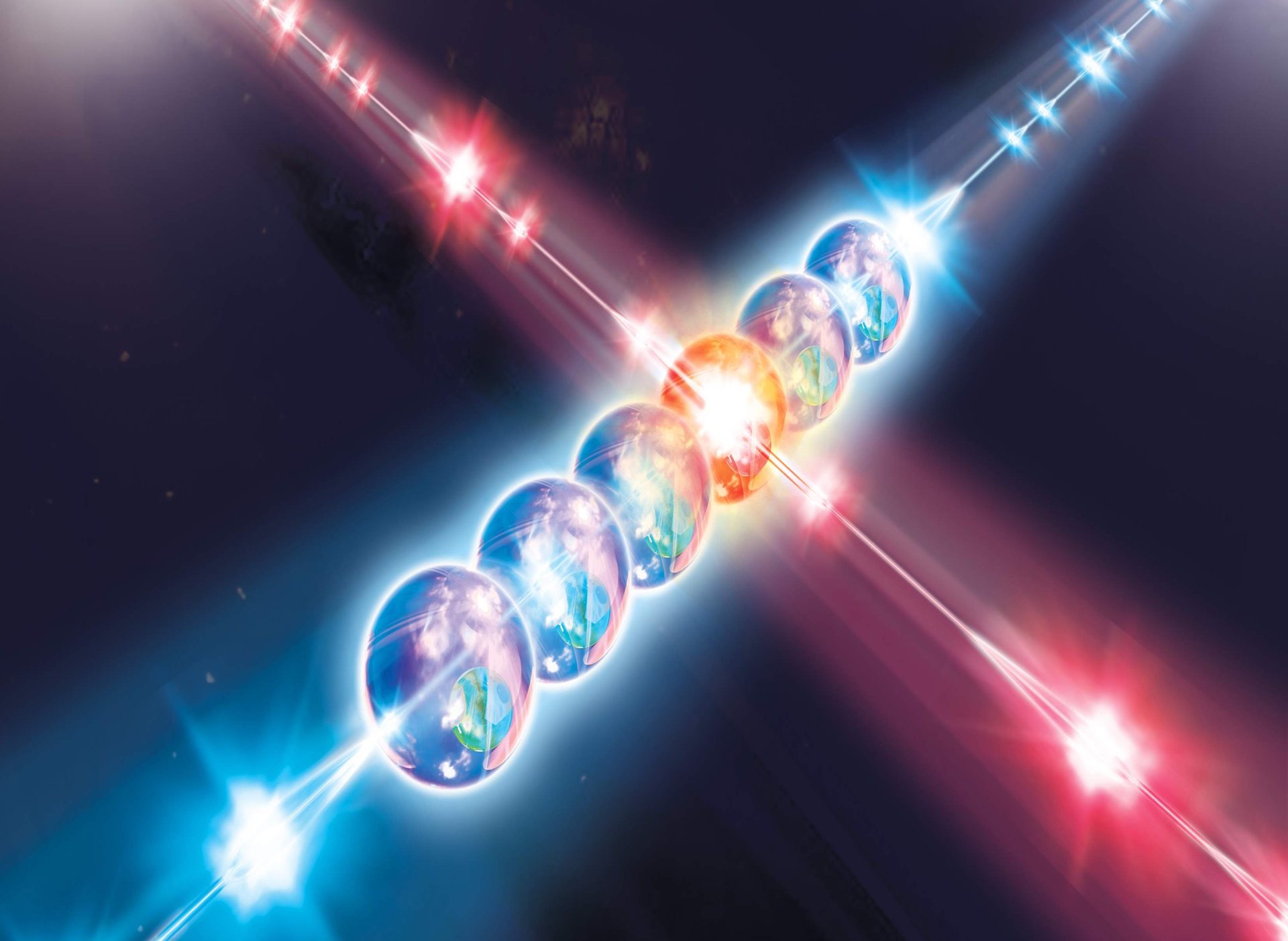 Entangled particles in a quantum stream